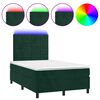 vidaXL Sommier &agrave; lattes de lit avec matelas LED vert fonc&eacute; 120x190 cm