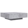 vidaXL Table basse avec lumières LED gris béton 100x100x31 cm