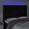vidaXL T&ecirc;te de lit &agrave; LED Noir 147x16x118/128 cm Velours