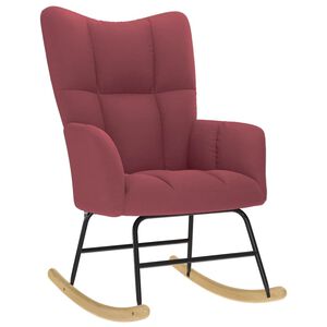 vidaXL Chaise &agrave; bascule Rouge bordeaux Tissu