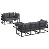 vidaXL Ensemble de canap&eacute; de jardin 6 pc Noir Acier