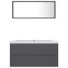 vidaXL Ensemble de meubles de salle de bain Gris Agglom&eacute;r&eacute;