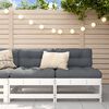 vidaXL Canap&eacute;s centraux de jardin 2 pcs blanc bois de pin massif