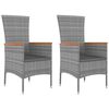 vidaXL Ensemble de salon de jardin 3 pcs gris poly rotin et acacia