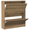 vidaXL Armoire à chaussures chêne fumé 80x21x87,5 cm bois ingénierie