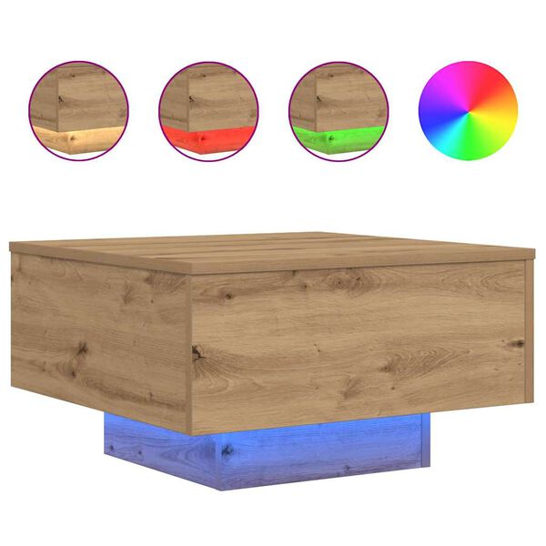 vidaXL Table basse Ch&ecirc;ne artisanal 55 x 55 x 31 cm Bois d'ing&eacute;nierie