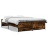 vidaXL Cadre de lit sans matelas ch&ecirc;ne fum&eacute; 120x200 cm
