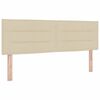 vidaXL Lit boxspring avec matelas Cr&egrave;me 140 x 200 cm tissu