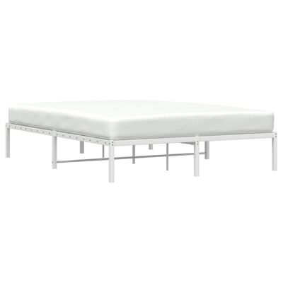 vidaXL Cadre de lit métal sans matelas blanc 150x200 cm