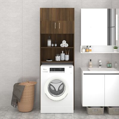 vidaXL Meuble pour machine à laver Chêne marron 64x25,5x190 cm