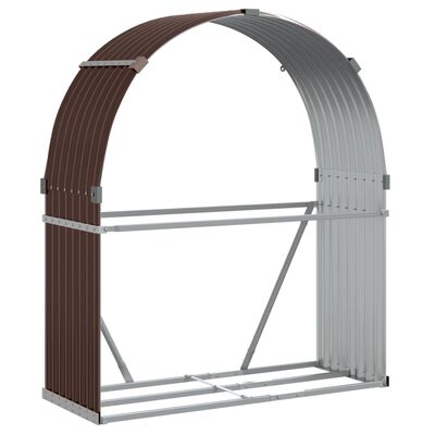 vidaXL Porte-bûches marron 120x45x140 cm acier galvanisé