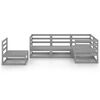 vidaXL Salon de jardin 5 pcs gris bois de pin massif