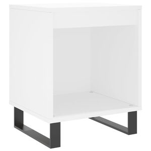 vidaXL Table de chevet Blanc 40x35x50 cm Bois d&rsquo;ing&eacute;nierie