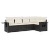 vidaXL Salon de jardin 5 pcs avec coussins noir r&eacute;sine tress&eacute;e