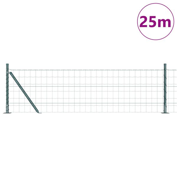 vidaXL Cl&ocirc;ture avec poteau Vert 0,4 x 25 m Acier et PVC