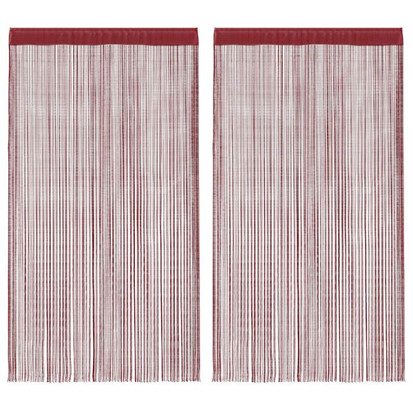 vidaXL Rideau en fils 2 pcs 100 x 250 cm Bordeaux