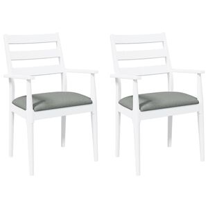 vidaXL Chaises de salle &agrave; manger avec coussins 2 pcs blanc