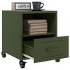 vidaXL Tables de chevet 2 pcs vert olive 36x39x43,5 cm acier