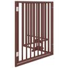 vidaXL Porte pour chien pliable &agrave; 4 panneaux, marron, 320 cm, bois de peuplier
