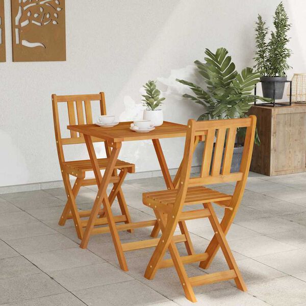 vidaXL Ensemble bistrot 3 pcs Huile Naturelle Bois d'Acacia Massif