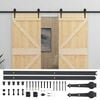 vidaXL Porte coulissante 2 pc 80 x 210 cm Bois de pin massif