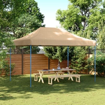 vidaXL Tente de réception pliable escamotable beige 410x279x315 cm