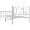 vidaXL Cadre de lit m&eacute;tal sans matelas et pied de lit blanc 107x203 cm