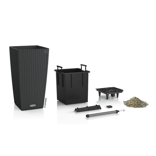 LECHUZA Jardini&egrave;re CUBICO Cottage 30 ALL-IN-ONE Granite