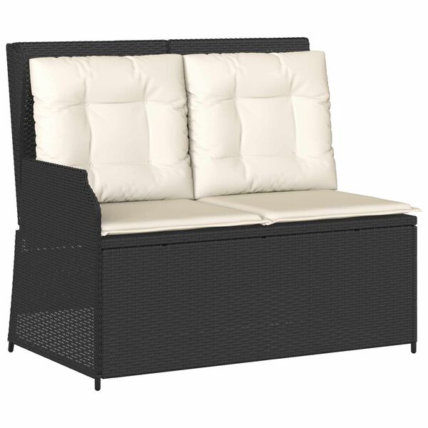 vidaXL Banc de jardin Noir polyrotin