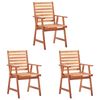 vidaXL Chaises &agrave; manger d'ext&eacute;rieur lot de 3 et coussins Acacia massif