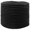 vidaXL Corde en coton 10 mm 100 m Noir 100% Coton