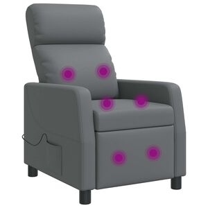 vidaXL Fauteuil de massage inclinable Gris Simili cuir