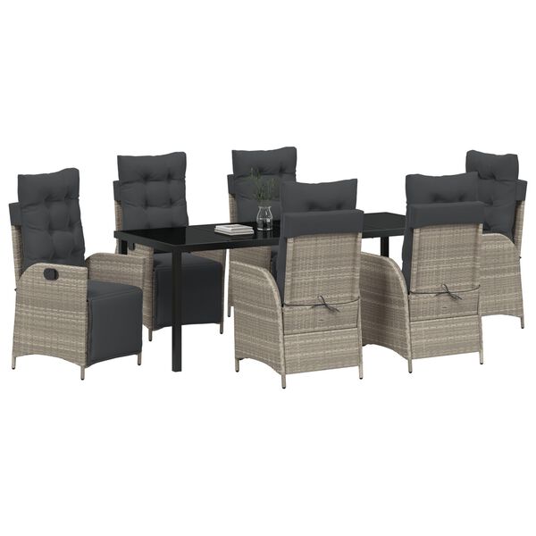 vidaXL Ensemble de salle &agrave; manger pour jardin 7 pcs Gris clair
