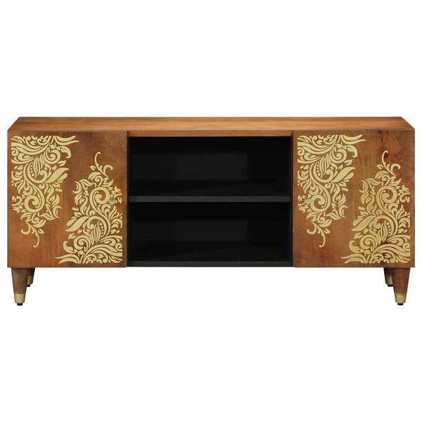 vidaXL Meuble TV Marron miel 105 x 33 x 46 cm Bois de mangue massif