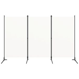 vidaXL Cloison de s&eacute;paration 3 panneaux Blanc 260x180 cm Tissu