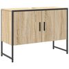 vidaXL Ensemble de mobilier de salle de bain avec &eacute;tag&egrave;re 3 pcs Marron