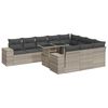 vidaXL Salon de jardin 11 pcs avec coussins gris clair r&eacute;sine tress&eacute;e