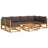 vidaXL Ensemble de canap&eacute;s de jardin 7 pi&egrave;ces avec coussins en bois d'acacia et rotin