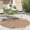 vidaXL Tapis de surface Rond Moir&eacute; HUARTE Naturel &Oslash; 120 CM Polyester