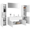 vidaXL Ensemble de meubles de salle de bain Blanc brillant Agglom&eacute;r&eacute;