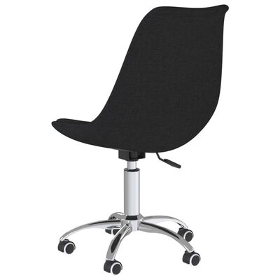 vidaXL Chaises pivotantes à manger lot de 2 Noir Tissu