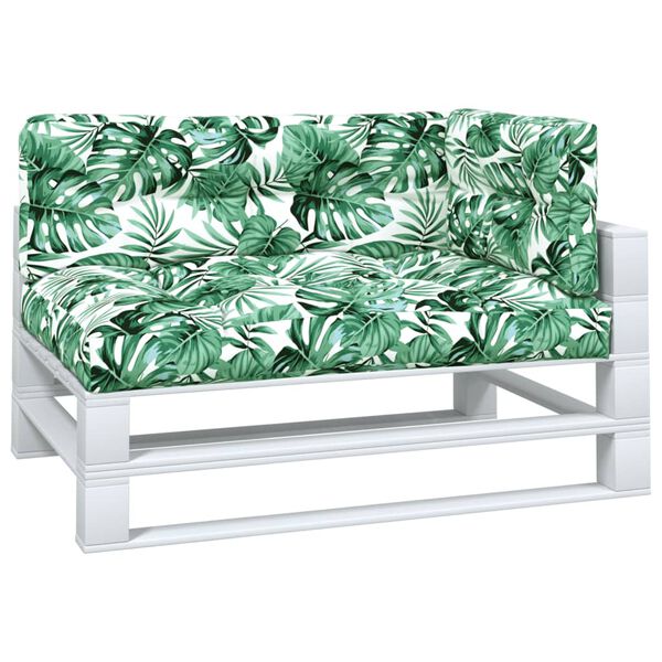 vidaXL Coussins de palette lot de 3 motif de feuilles tissu