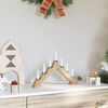 vidaXL Pont de bougie de No&euml;l Marron 39.5 x 5 x 29 cm Pin massif