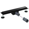 vidaXL 2 en 1 Drain de Douche Noir 60 cm Acier Inox 304