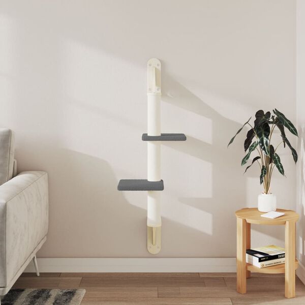 vidaXL Arbre &agrave; chat mural avec griffoir gris fonc&eacute; 108 cm