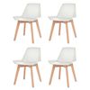 vidaXL Chaises &agrave; manger lot de 4 Blanc Plastique