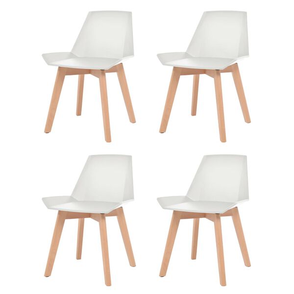 vidaXL Chaises &agrave; manger lot de 4 Blanc Plastique