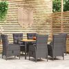 vidaXL Ensemble &agrave; manger de jardin 7 pcs R&eacute;sine tress&eacute;e Gris