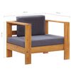 vidaXL Salon de jardin 4 pcs avec coussins Gris Bois d'acacia solide