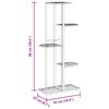 vidaXL Support pour plantes 5 niveaux 43x22x98 cm Blanc M&eacute;tal